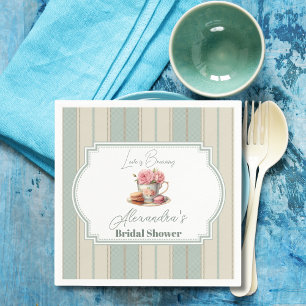 Kärlek brygger Tea Party Bridal Shower Pappersservett