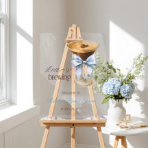 Kärlek bryggs Blue Bow Coffee Bröllopsdusch