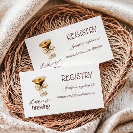 Kärlek bryggs Bow Coffee Bröllopsduschpresentregis Tilläggskort