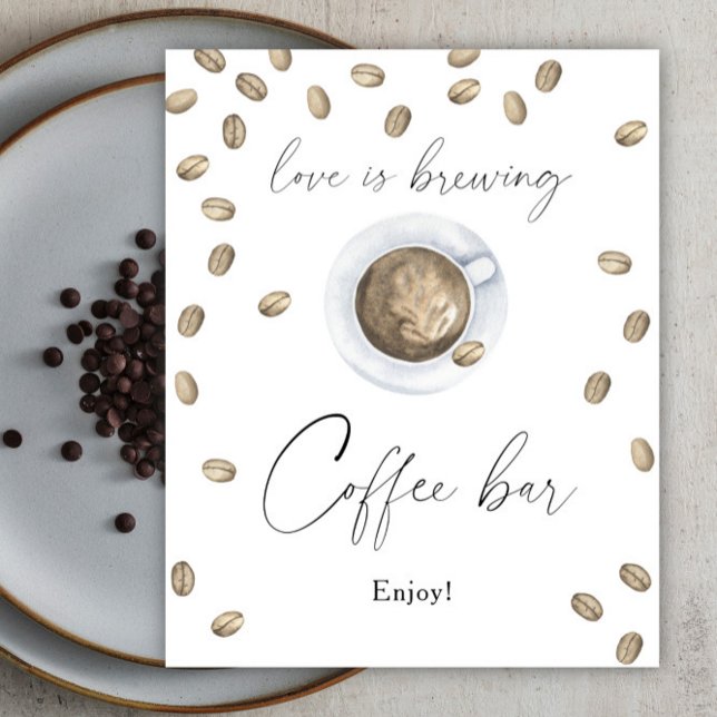 Kärlek bryggs Bröllopsdusch Kaffe bar Poster (Skapare uppladdad)