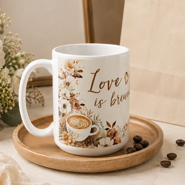 Kärlek bryggs - Bröllopsdusch Kaffemugg (Skapare uppladdad)