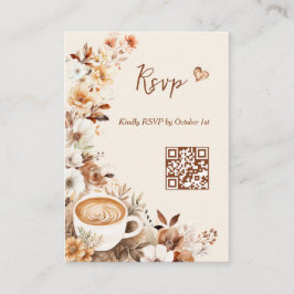 Kärlek bryggs Bröllopsdusch QR-kod RSVP Tilläggskort