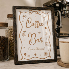 Kärlek bryggs Bröllopskaffebar Poster