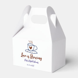 Kärlek bryggs brun blå bröllopsdusch lägg till nam presentaskar