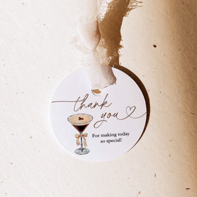 Kärlek bryggs Espresso Martini Bröllopsdusch Gåvor Etiketter (Skapare uppladdad)