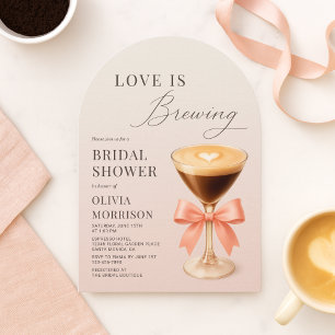 Kärlek bryggs Espresso Martini Bröllopsdusch Inbjudningar