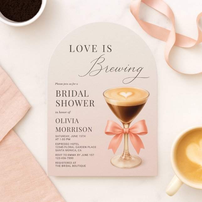 Kärlek bryggs Espresso Martini Bröllopsdusch Inbjudningar (Skapare uppladdad)