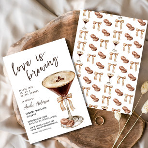 Kärlek bryggs Espresso Martini Bröllopsdusch Inbjudningar