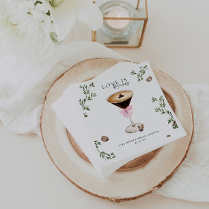 Kärlek bryggs Espresso Martini Bröllopsdusch Pappersservett