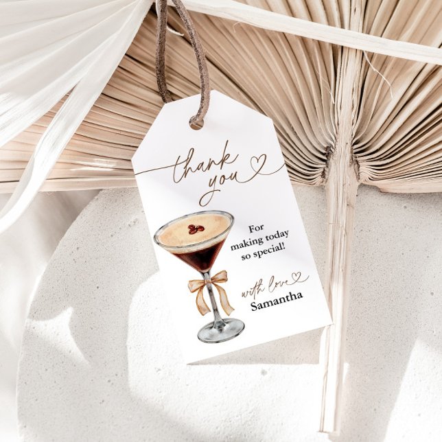 Kärlek bryggs Espresso Martini Bröllopsdusch Presentetikett (Skapare uppladdad)