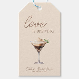 Kärlek bryggs Espresso Martini Bröllopsdusch Presentetikett