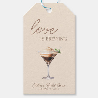 Kärlek bryggs Espresso Martini Bröllopsdusch Presentetikett