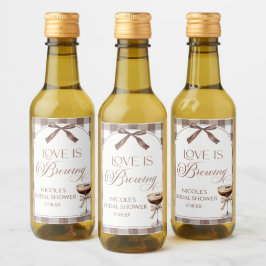 Kärlek bryggs Expresso Martini Bow Bröllopsdusch Vinetikett