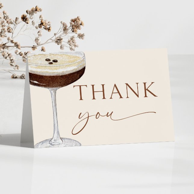 Kärlek bryggs Expresso Martini Bröllopsdusch Tack Kort (Skapare uppladdad)