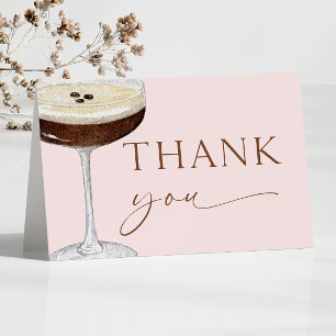 Kärlek bryggs Expresso Martini Bröllopsfest Tack Kort