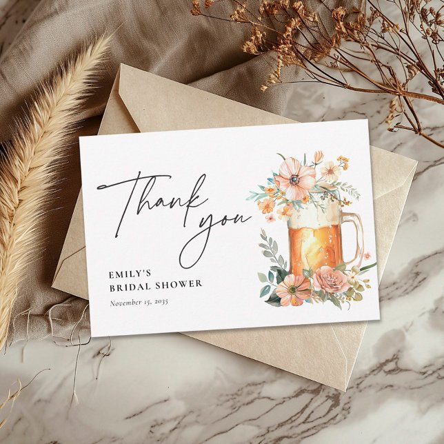 Kärlek bryggs Floral Bröllopsfest Tack Kort (Skapare uppladdad)