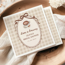 Kärlek bryggs Gingham Coffee Bridal Shower