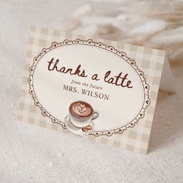 Kärlek bryggs Gingham Coffee Bridal Shower Tack Kort