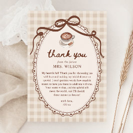Kärlek bryggs Gingham Coffee Bridal Shower Tack Kort