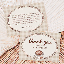 Kärlek bryggs Gingham Coffee Bridal Shower Tack Kort
