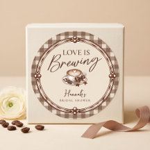 Kärlek bryggs Gingham Coffee Bröllopsdusch