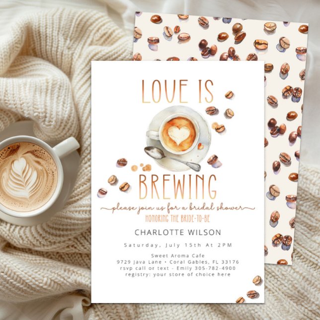 Kärlek bryggs kaffe bröllopsdusch inbjudan (Love Is Brewing Baby Shower)