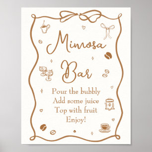 Kärlek bryggs Kaffe Bröllopsdusch Mimosa Bar Poster