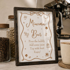 Kärlek bryggs kaffe bröllopsdusch Mimosa Bar Poster