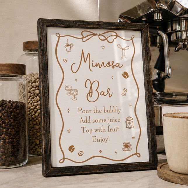 Kärlek bryggs kaffe bröllopsdusch Mimosa Bar Poster (Skapare uppladdad)
