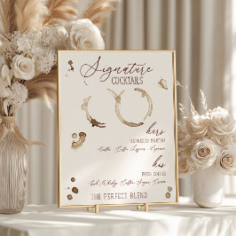 Kärlek bryggs! Kaffe-tema signaturdrycker Poster