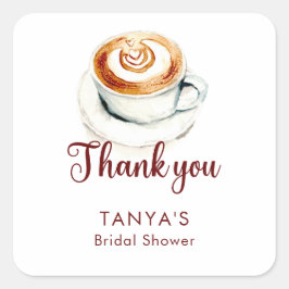 Kärlek bryggs Latte Bröllopsfest Anpassad Fyrkantigt Klistermärke