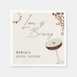 Kärlek bryggs Modern bröllopsdusch Pappersservett