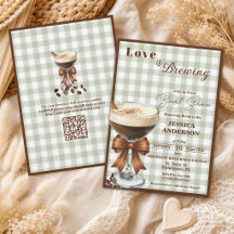 Kärlek bryggs QR-kod Espresso Bröllopsfest