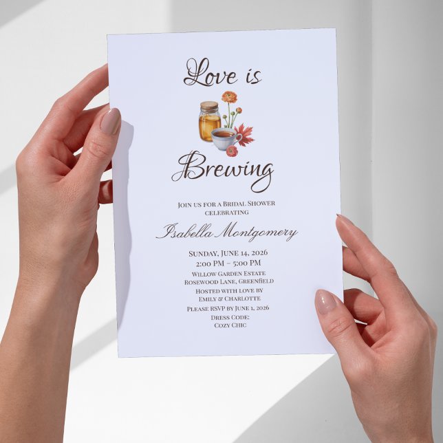 Kärlek bryggs tema inbjudningar (Love Is Brewing Theme Invitations
)