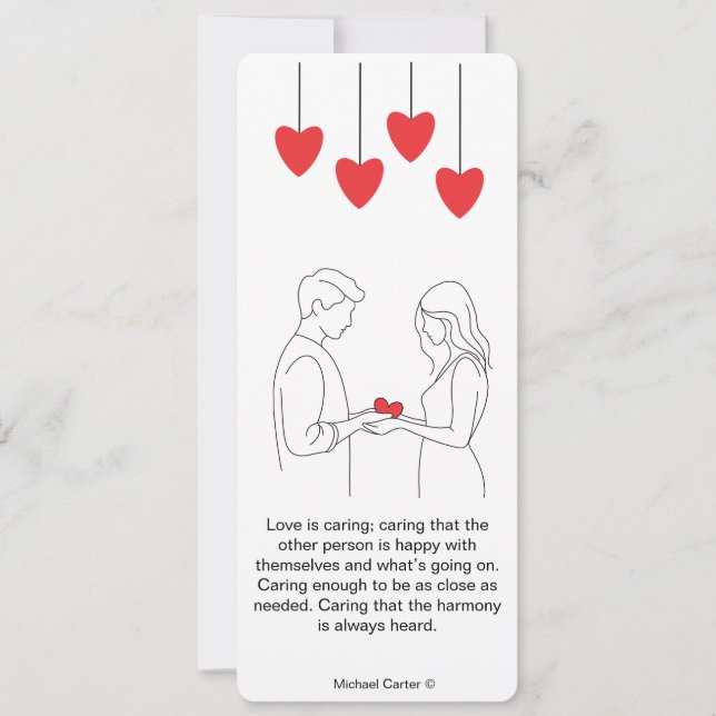 Kärlek bryr sig inbjudningar (Framsida)