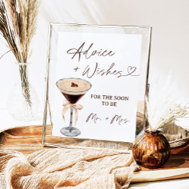 Kärlek bryter mot Martini Advice & Önskemål-signat Poster