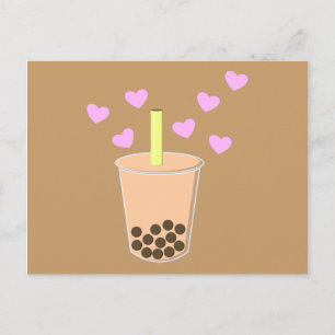 Kärlek Bubble Tea Vykort