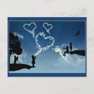 Kärlek Bubbles Vykort