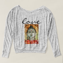 Kärlek Buddha Watercolor Art Flowy Shirt