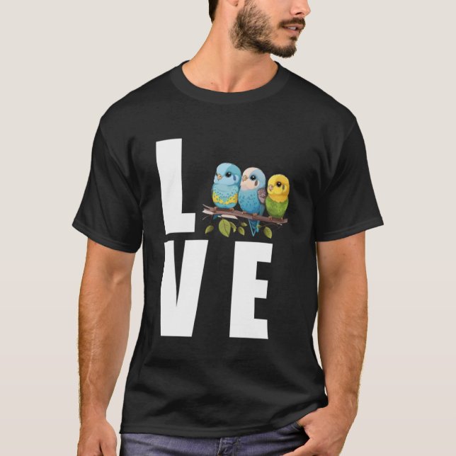 Kärlek Budgie Mamma Budgerigar Parakeet Bird Pullo T Shirt (Framsida)