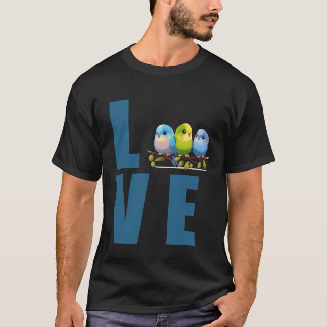 Kärlek Budgie Mamma Budgerigar Parakeet Bird Pullo T Shirt (Framsida)