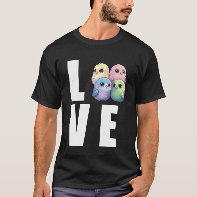 Kärlek Budgie Mamma Budgerigar Parakeet Bird Pullo T Shirt (Framsida)