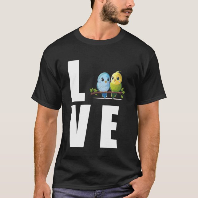 Kärlek Budgie Mamma Budgerigar Parakeet Bird Pullo T Shirt (Framsida)