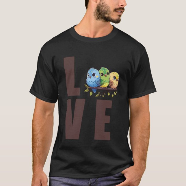 Kärlek Budgie Mamma Budgerigar Parakeet Bird Pullo T Shirt (Framsida)