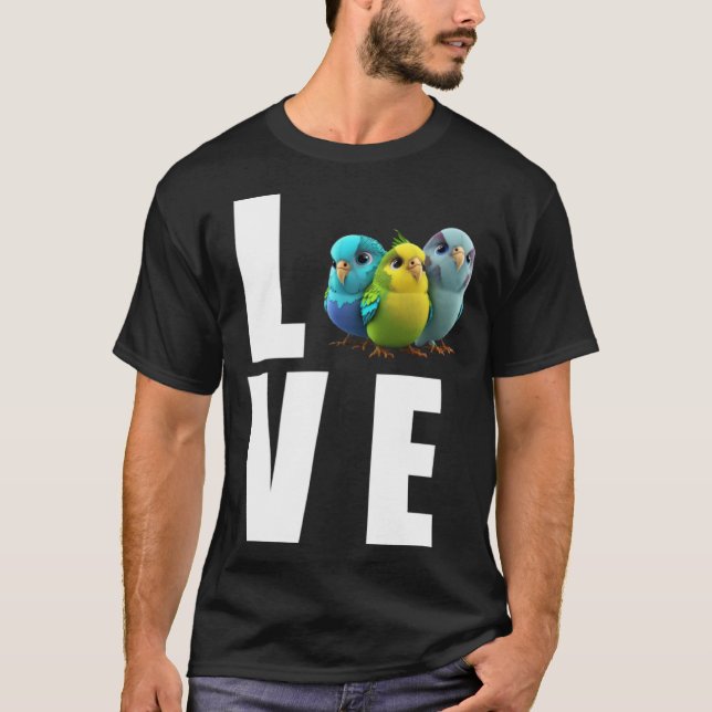 Kärlek Budgie Mamma Budgerigar Parakeet Bird Pullo T Shirt (Framsida)