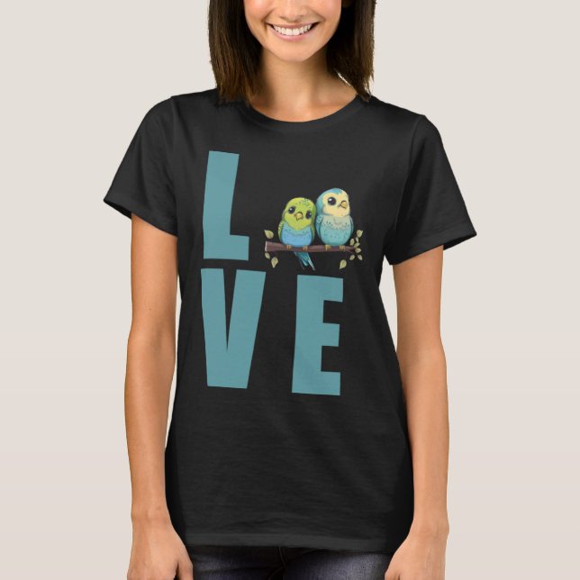 Kärlek Budgie Mamma Budgerigar Parakeet Bird Pullo T Shirt (Framsida)