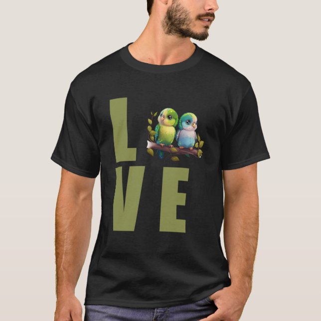 Kärlek Budgie Mamma Budgerigar Parakeet Bird Pullo T Shirt (Framsida)