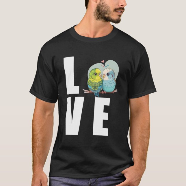Kärlek Budgie Mamma Budgerigar Parakeet Bird Pullo T Shirt (Framsida)