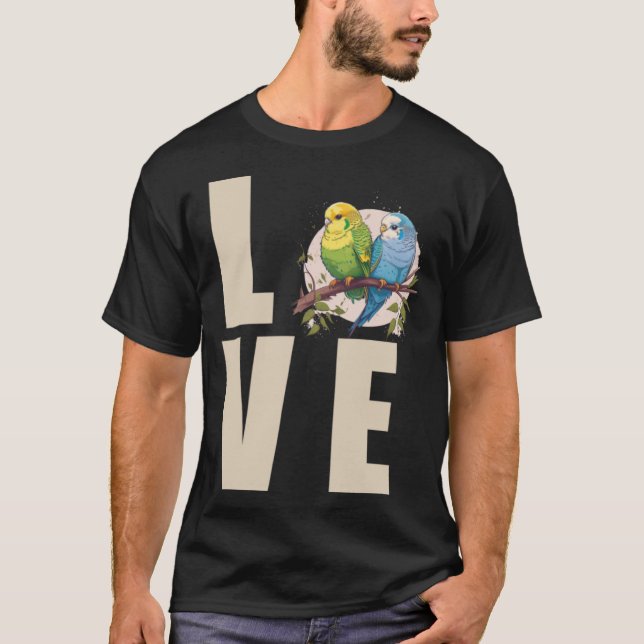 Kärlek Budgie Mamma Budgerigar Parakeet Bird Pullo T Shirt (Framsida)