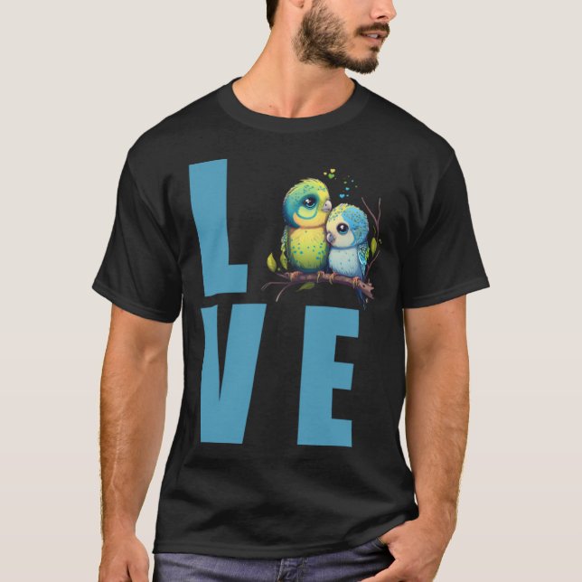Kärlek Budgie Mamma Budgerigar Parakeet Bird Pullo T Shirt (Framsida)